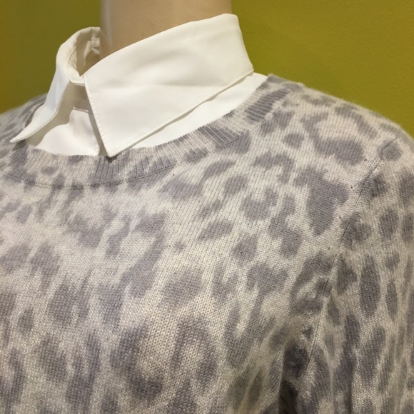 C by Bloomingdale's Cashmere Sweater Shirt Frost - Picture 5 of 8